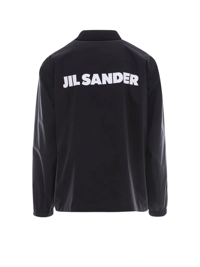 Shop Jil Sander Logo Printed Jacket In Blue