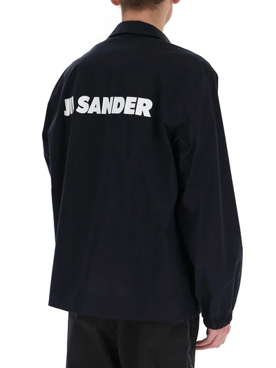 Shop Jil Sander Logo Printed Jacket In Blue