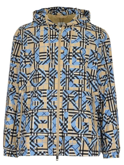 Shop Burberry Logo Vintage Check Print Hooded Jacket In Multi
