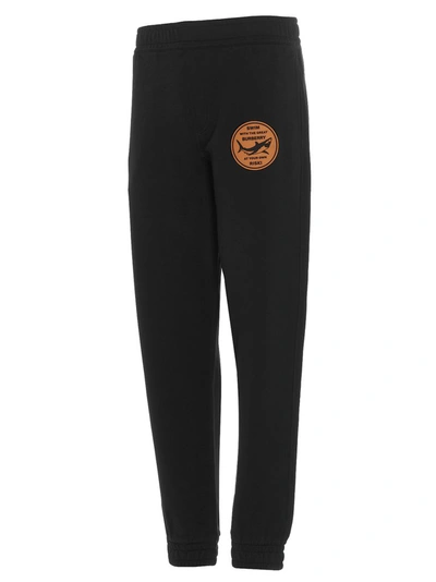 Shop Burberry Shark Graphic Appliqué Jogging Pants In Black