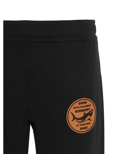 Shop Burberry Shark Graphic Appliqué Jogging Pants In Black