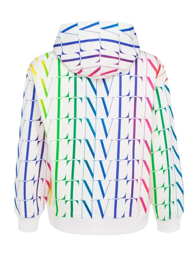 Shop Valentino Allover Vltn Print Hoodie In Multi