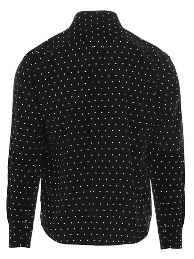 Shop Saint Laurent Polka Dot Print Shirt In Black