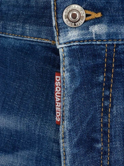 Shop Dsquared2 Distressed Faded Jeans In Blue