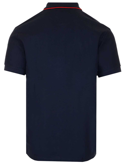 Shop Burberry Icon Stripe Placket Polo Shirt In Navy