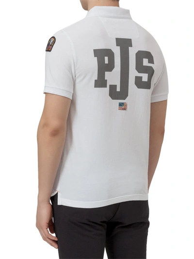 Shop Parajumpers Logo Print Polo Shirt In White