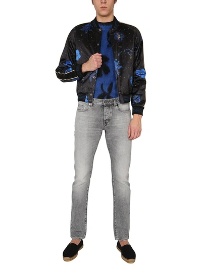 Shop Saint Laurent Floral Print Bomber Jacket In Multi