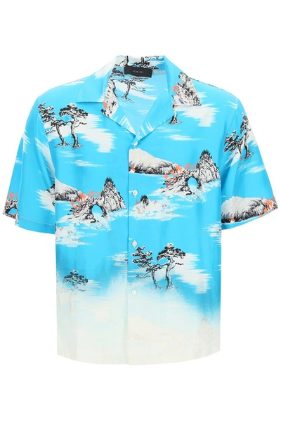 Shop Amiri Faded Aloha Print Hawaiian Shirt In Multi