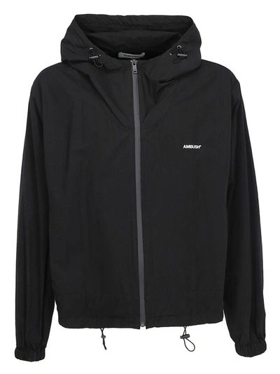 Shop Ambush Logo Hooded Jacket In Black