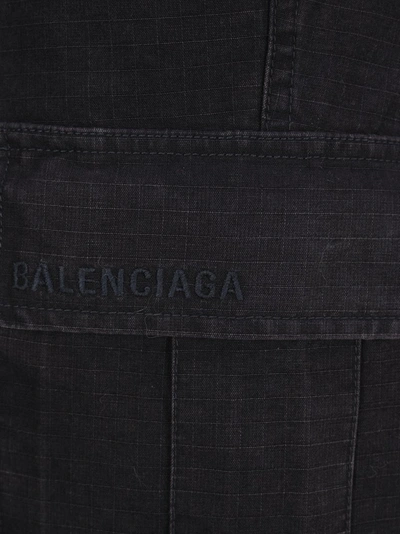 Shop Balenciaga Slim Fit Cargo Pants In Navy