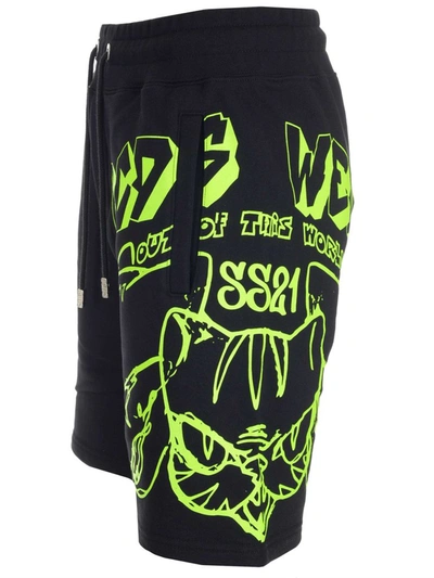 Shop Gcds Graphic Printed Drawstring Shorts In Black