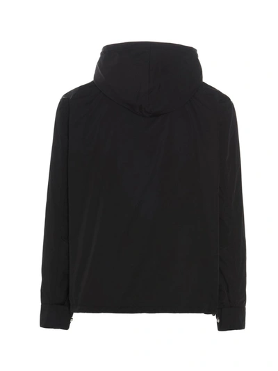 Shop Givenchy 4g Patch Hooded Windbreaker Jacket In Black