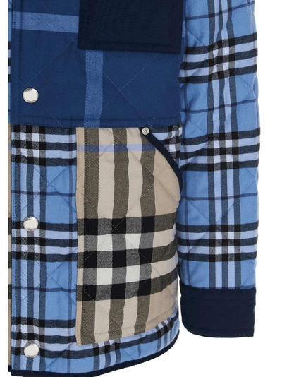 Shop Burberry Patchwork Check Overshirt In Multi