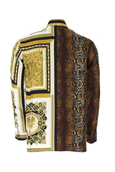 Shop Versace Mix Printed Shirt In Multi