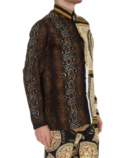 Shop Versace Mix Printed Shirt In Multi