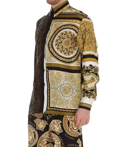 Shop Versace Mix Printed Shirt In Multi