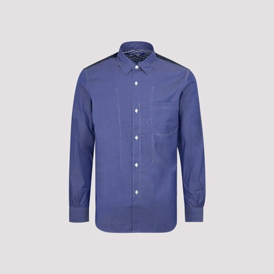 Shop Junya Watanabe Man Panelled Shirt In Blue