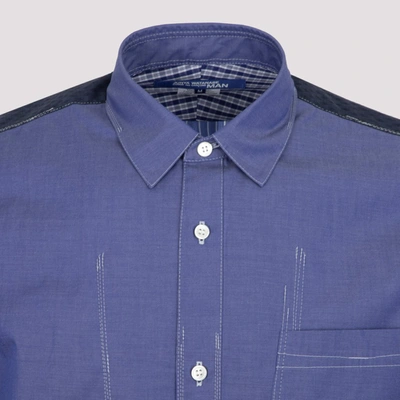 Shop Junya Watanabe Man Panelled Shirt In Blue