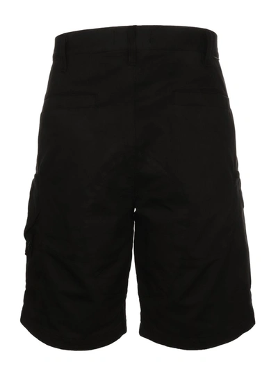 Shop Stone Island Shadow Project Zipped Pocket Cargo Shorts In Black