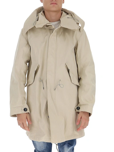 Shop Ten C Hooded Parka Coat In Beige