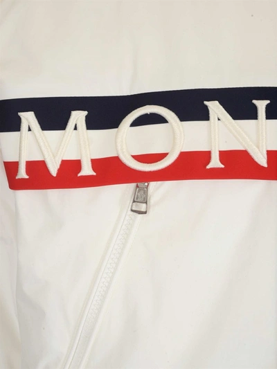 Shop Moncler Olargues Logo Stripe Jacket In White