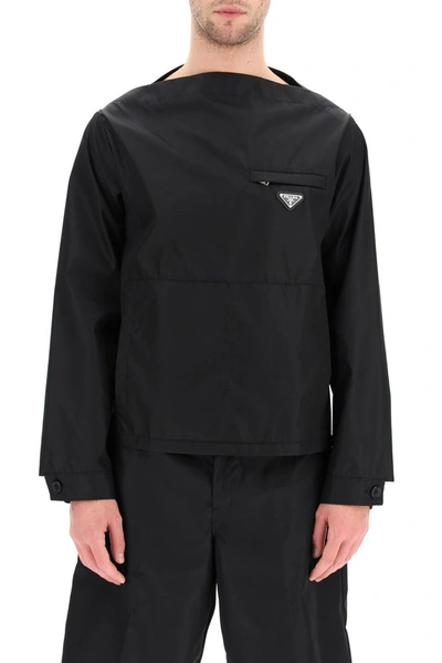 Shop Prada Chest Pocket Blouson Jacket In Black