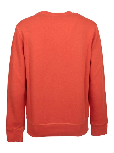 Shop Alexander Mcqueen Graffiti Logo Print Sweatshirt In Orange