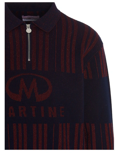 Shop Martine Rose Logo Embroidered Knitted Sweatshirt In Multi