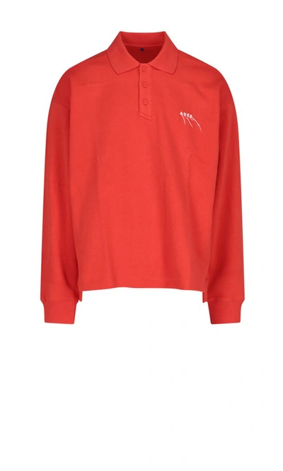 Shop Ader Error Logo Embroidered Polo Shirt In Orange