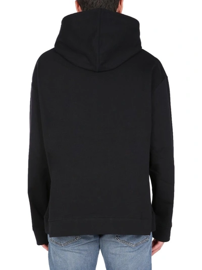 Shop Raf Simons Slogan Patches Hoodie In Black