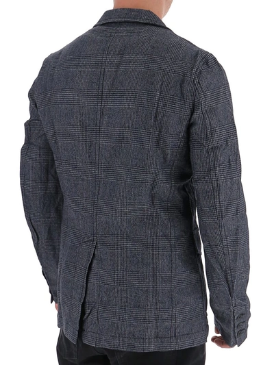 Shop Comme Des Garçons Shirt Comme Des Garçons Glen Checked Blazer In Grey