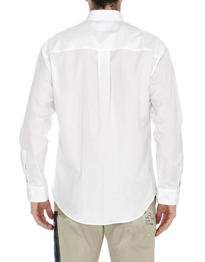 Shop Dsquared2 Logo Print Classic Collar Shirt In White