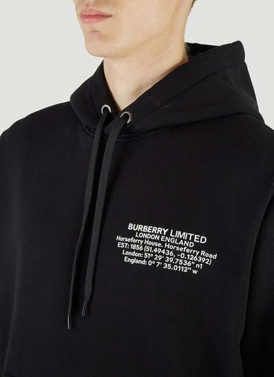 Shop Burberry Logo Printed Hoodie In Black