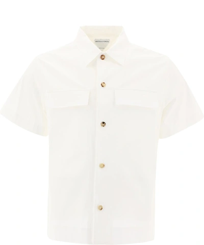 Shop Bottega Veneta Short Sleeve Military Shirt In White