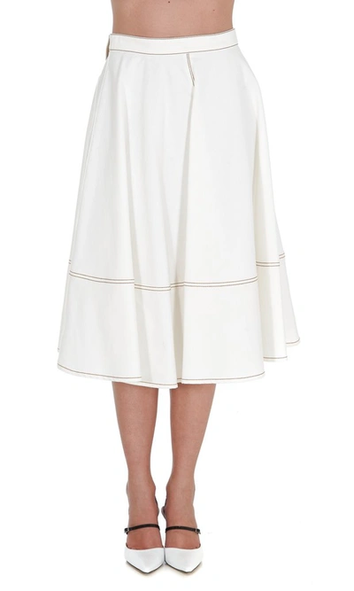 Shop Alexander Mcqueen Denim Skirt In White