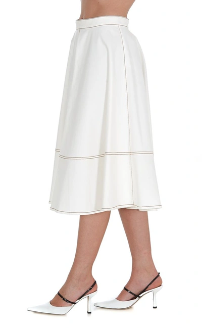 Shop Alexander Mcqueen Denim Skirt In White