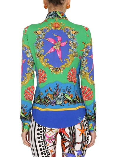 Shop Versace Graphic Printed Shirt In Multi