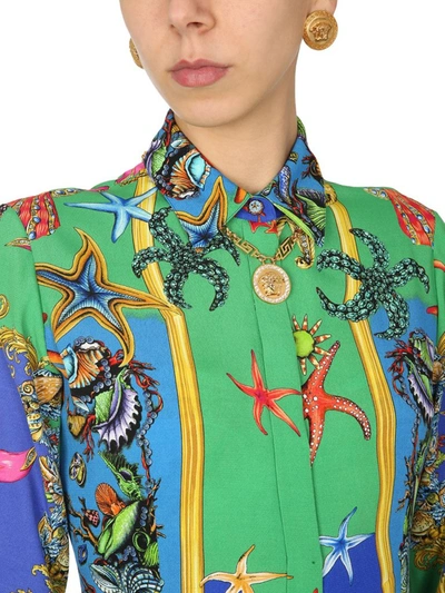 Shop Versace Graphic Printed Shirt In Multi