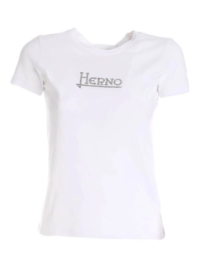 Shop Herno Embellished Logo T In White