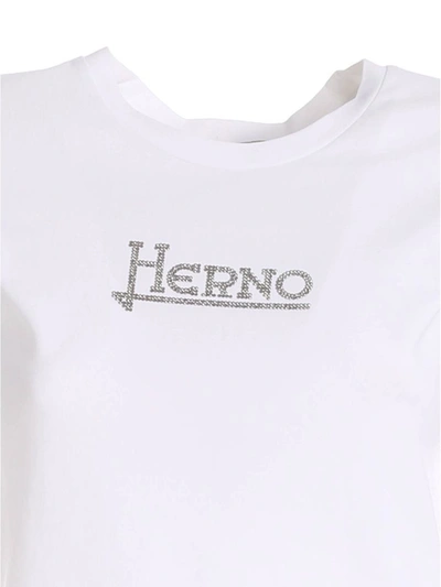 Shop Herno Embellished Logo T In White