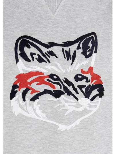 Shop Maison Kitsuné Big Fox Embroidered Sweatshirt In Grey