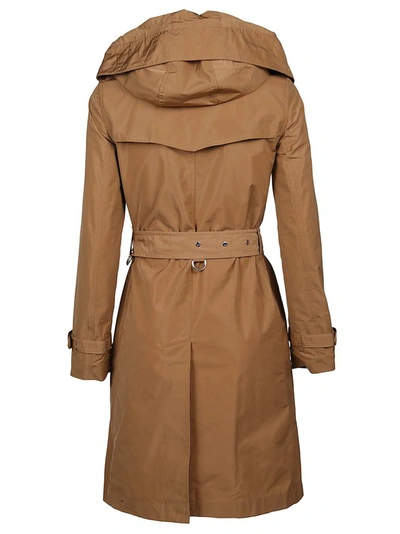 Shop Burberry Detachable Hood Trench Coat In Beige