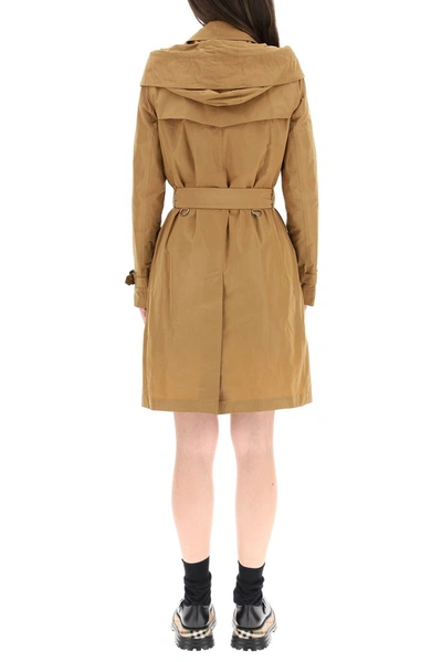 Shop Burberry Detachable Hood Trench Coat In Beige