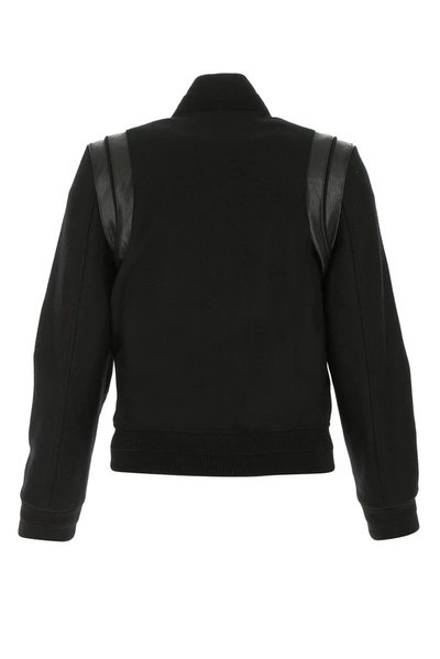 Shop Saint Laurent Teddy Varsity Jacket In Black