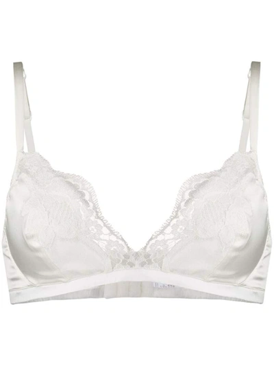 Shop Dolce & Gabbana Lace Detailed Bra In White