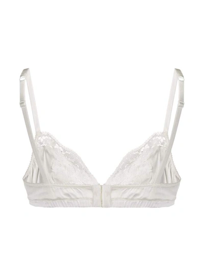 Shop Dolce & Gabbana Lace Detailed Bra In White