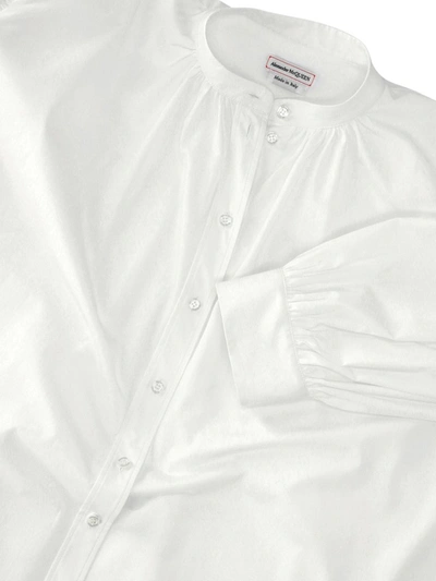 Shop Alexander Mcqueen Collarless Mini Shirt Dress In White