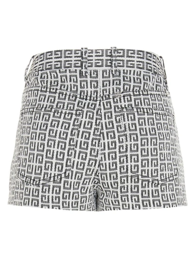 Shop Givenchy 4g Jacquard Denim Shorts In Multi