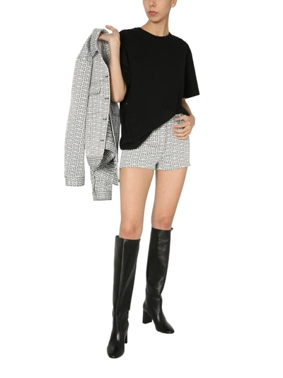 Shop Givenchy 4g Jacquard Denim Shorts In Multi