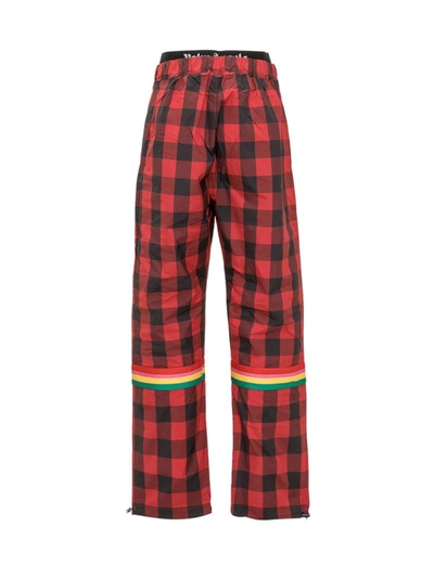 Shop Palm Angels Buffalo Checked Jogger Pants In Red